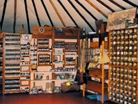 Inside the yurt